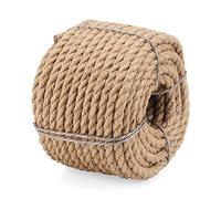 KEILEOHO 30m x 10mm Natural Jute Rope, Twisted Hemp Rope, Thick Jute Cord Manila Rope for Craft Scratching Post, luggage twine