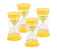 KEILEOHO 4 PCS 10 Minutes Sand Timer, Yellow Countdown Hourglass Sand Clock, Sandglass Sand Timer for Home Office Kitchen