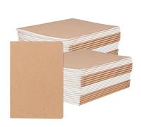 KEILEOHO 40 Pack A5 Blank Kraft Paper Notebook, 36 Sheets, 72 Pages, 80gsm Blank Notepad for Home Office, 20.5 x 14.2 cm