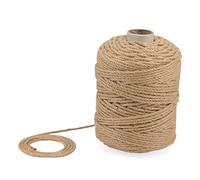 KEILEOHO 4mm x 150m Natural Jute Rope, 492FT Twisted Hemp Rope, Jute Cord Manila Rope for Scratching Post, Luggage Twine
