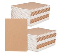 KEILEOHO 50 Pack A5 Blank Kraft Paper Notebook, 80gsm, 36 Sheets 72 Pages, 14 x 21 cm Brown Journal for Home Office