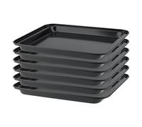 KEILEOHO 6 PCS 24 x 18 x 2cm Black Essentials Baking Tray Set, 9.4 x 7 Inch Rectangle Carbon Steel Roasting Pan Sheet, Oven Non Stick Tins for Cooking Toaster