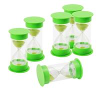 KEILEOHO 6 PCS 3 Minutes Sand Timer, Green Hourglass Sand Clock, Sandglass Sand Timer for Home Office Kitchen Classroom
