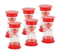 KEILEOHO 6 PCS 5 Minute Large Red Sand timer, Plastic Sandglass Sand Clock, Countdown Hourglass Timer for Home Office Kitchen Decoration