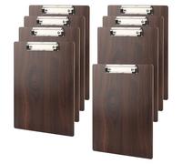 KEILEOHO 8 Pack A4 Wood Clipboard, Hardboard Clipboard with Hanging Hole, Wooden Writing Board for Paper, Memo, Document