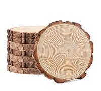KEILEOHO 8 PCS 18-20cm Natural Wood Slices, 7-8 Inch Unfinished Wooden Circles, Round Wooden Discs Wood Log Slices, Wood Rounds for Crafts Painting DIY Home Wedding Decor