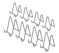 KEILEOHO 8 PCS 2 Sizes Display Plate Stands, 6 Inch and 4.5 Inch Black Wire Metal Plate Holder Easel for Display, Photo, Pictures