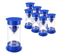 KEILEOHO 8 PCS 5 Minute Sand Timer, Plastic Hourglass for Cooking Tooth Brushing Activity, Blue