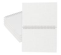 KEILEOHO A5 Squared Spiral Notebook, Graph Paper Notepad with Clear Cover, 15x21cm, 160 Pages, 5 Pack, for Home Office Journal