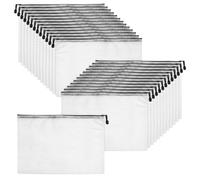 KEILEOHO Pack of 24 A3 Document Wallets, Waterproof Document Folder with Zipper, Zip Pocket A3 for Office, Home, Organization