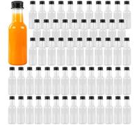 KEILEOHO Pack of 70 50 ml mini transparent bottles, small plastic bottles, 10.5 x 3.2 cm, small plastic liqueur bottles, shot bottles for party, gifts