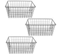 KEILEOHO Wire Storage Basket, Black Metal Organization Baskets for Kitchen Pantry Office, 36 x 29 x 16 cm, 3 Pack