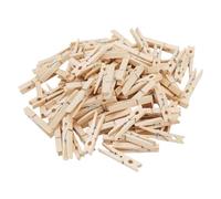 KEILEOHO Wooden Clothespins, Wood Color, 7.2 x 1 cm, 200 Pack, for Craft Projects, Photo Display, Home Decor