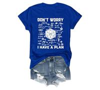 Keine Sorge, ich Habe einen Plan Shirt Keine Sorge, ich Habe einen Plan T-Shirt, Funny Shirt, Unisex Short Sleeve Women's Tops Set, blue, XL