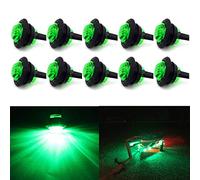 KEING 10 Pack Waterproof Marine Boat LED Lights, LED Underwater Lighting, Utility Led Interior Lights Navigation Lights Deck Courtesy Lights 12V for Yacht Boat Fishing Pontoon Sailboat Kayak (Green)
