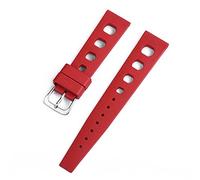 KEIOMI Fluorine Rubber Tropical Strap 20mm Sports Diving Waterproof Breathable Watchband Fit For Seiko Fit For Omega Watch Brands watch wristband(Red)