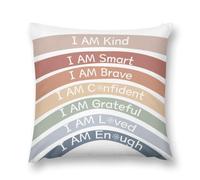 KEIROUTK Cushion Covers - Boho Rainbow Decor for Classroom, Reading Corner, Bedroom & Playroom - 45x45 & 18x18 Inch