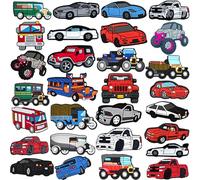 Keismodye 35pcs Cartoon Shoe Charms, Race Car Charms Fits for Clog Sandal, Bracelet Wristbands, Shoes Decoration Pack for Birthday Gift, Party Favors for Kids, Boys, Girls, Teens, and Adult