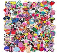 Keismodye 50Pcs Shoe Charms Collection Featuring Animals, Plants, Foods, Aircraft & More - Shoe Decoration Charms for Shoe & Bracelet Wristband Party Gifts