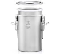 KEITH 900ml Titanium Camping Pot, Ultralight and Portable Multifunctional Titanium Cookware for Camping, Kitchen, Hiking and Everyday Use (Ti6300