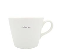 Keith Brymer Jones - Christmas Word Range - Standard Ceramic White Mug - kiss me (Lilac) - 350ml - Gift Boxed