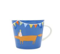 Keith Brymer Jones Collaboration Range - Scion Living 10th Ann. Ceramic Mug - Mr Fox Party Hat - Denim - 350ml