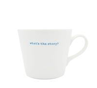 Keith Brymer Jones - Irish Word Range - Standard Ceramic White Mug - What's The Story? - 350ml - Gift Boxed