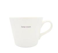 Keith Brymer Jones - Rude Word Range - Standard Ceramic White Mug - Lazy cunt - 350ml - Gift Boxed