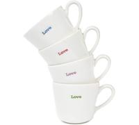 Keith Brymer Jones Word Range Ceramic White Espresso Cup Set of 4 - Gift Boxed - Love - 100ml