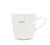 Keith Brymer Jones - Word Range - Large Ceramic White Mug - Big boss - 500ml - Gift Boxed