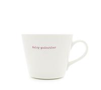 Keith Brymer Jones Word Range Medium Ceramic White Mug - fairy godmother - 350ml