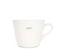 Keith Brymer Jones Word Range Standard Bucket Mug, 350ml, Love (Green), White