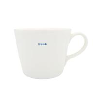 Keith Brymer Jones - Word Range - Standard Ceramic White Mug - hunk (Blue) - 350ml - Gift Boxed