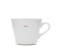 Keith Brymer Jones - Word Range - Standard Ceramic White Mug - kiss - 350ml - Gift Boxed