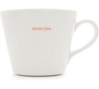 Keith Brymer Jones - Word Range - Standard Ceramic White Mug - miss you - 350ml - Gift Boxed
