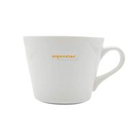 Keith Brymer Jones - Word Range - Standard Ceramic White Mug - superstar - 350ml - Gift Boxed
