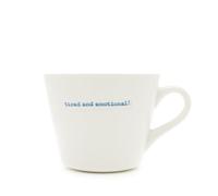 Keith Brymer Jones - Word Range - Standard Ceramic White Mug - Tired and Emotional! - 350ml - Gift Boxed