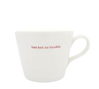 Keith Brymer Jones - Word Range - Standard Ceramic White Mug - Too hot to Handle (red) - 350ml - Gift Boxed
