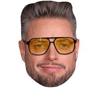 Keith Duffy (Glasses) Celebrity Mask, Flat Card Face, Fancy Dress Mask