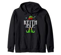 KEITH Elf Xmas Funny Men's Family Matching Christmas KEITH Zip Hoodie