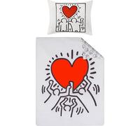 Keith Haring Pop Art Bed Linen Set Love 135 x 200 cm + 80 x 80 cm 100% Cotton Linon/Renforcé Art America USA Duvet Cover Bedding Poster Pictures Graffiti Radiant Baby - The Crack is Wack - Untitled