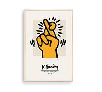Keith Haring Poster, Crossed Fingers 1986, Exhibition Poster, Keith Haring Pop Art, Street Art, Gift For Friends, Decor Office, Gallery Wall Poster (Unframed) 9x11
