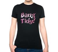 Keith Lemon~Celebrity Juice~ Bang Tidy Adult T-Shirt with Pink Glitter Unisex Medium Black
