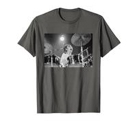Keith Moon The Who Drummer Live in Reading 1971 T-Shirt, Men, Asphalt Grey, 3X-Large
