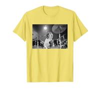 Keith Moon The Who Drummer Live in Reading 1971 T-Shirt, Men, Lemon Yellow, Small