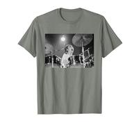 Keith Moon The Who Drummer Live in Reading 1971 T-Shirt, Men, Olive Heather, X-Large