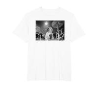 Keith Moon The Who Drummer Live in Reading 1971 T-Shirt, Men's Big and Tall, White, 4X Tall