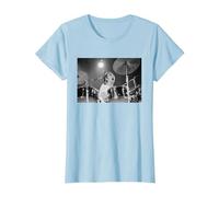 Keith Moon The Who Drummer Live in Reading 1971 T-Shirt, Women, Baby Blue, Medium