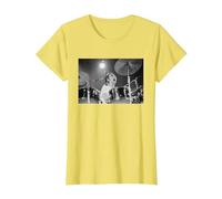 Keith Moon The Who Drummer Live in Reading 1971 T-Shirt, Women, Lemon Yellow, Small