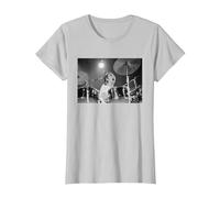 Keith Moon The Who Drummer Live in Reading 1971 T-Shirt, Women, Silver Grey, Small